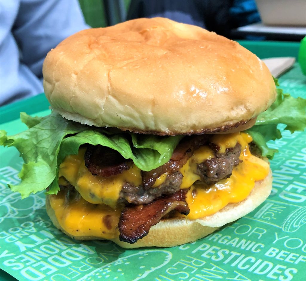 Nic's Organic Fast Food Big Nic Bacon Double Cheeseburger 