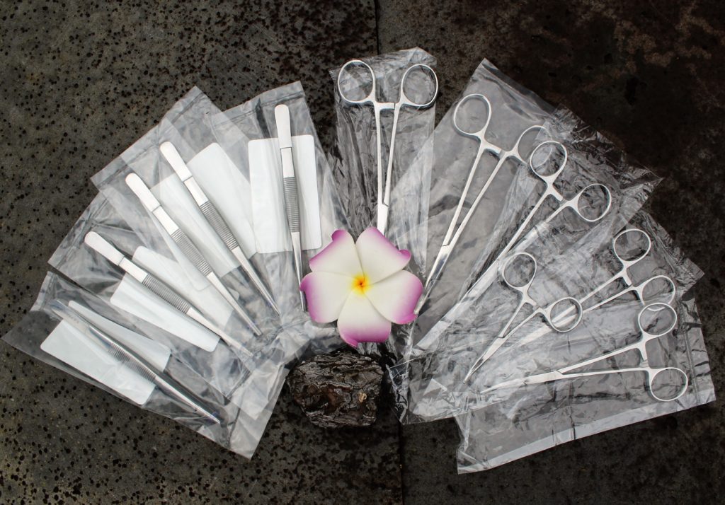 Tweezers and hemostats we donated. 