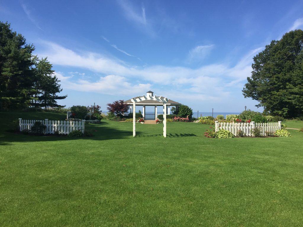 Gazebo and gardens at the Christian Reformed Conference Grounds, Grand Haven, Michigan