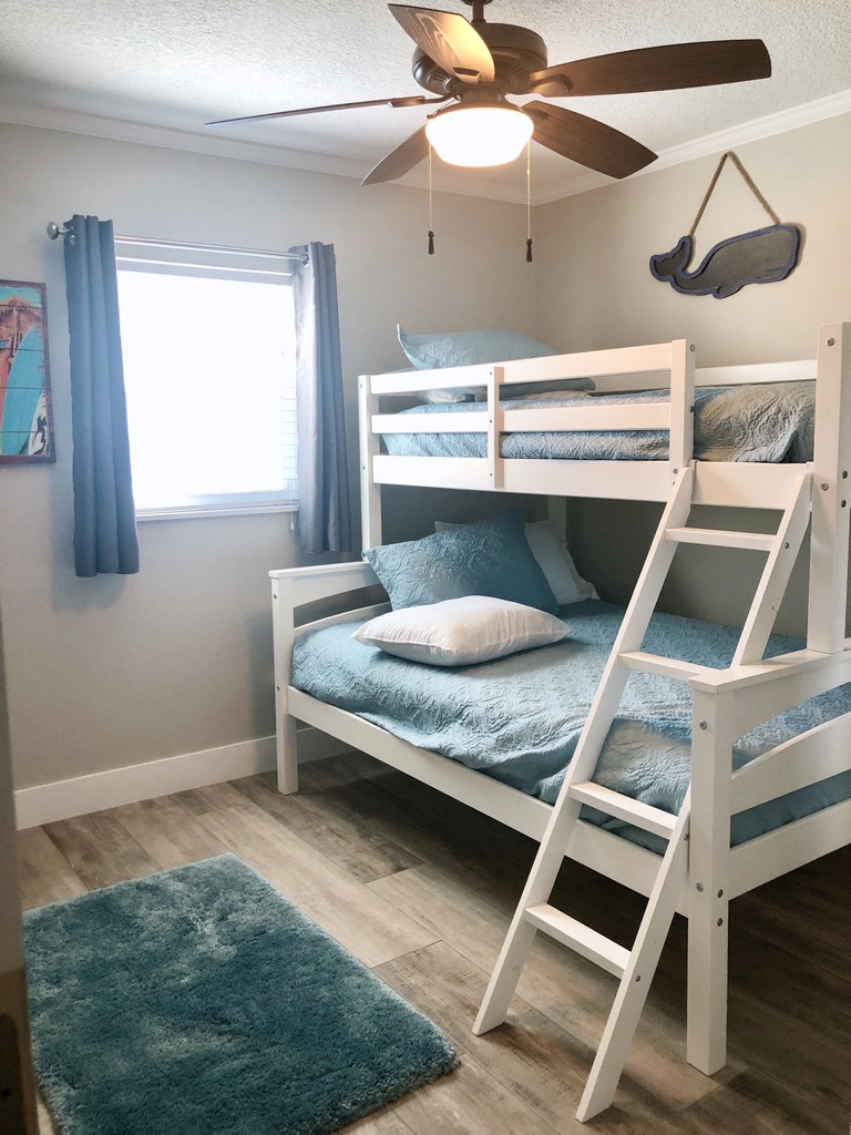 Third bedroom with twin over full bunkbeds