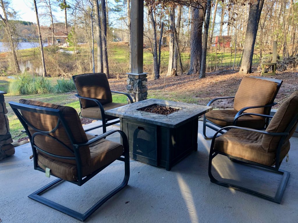 Propane fire pit and seating