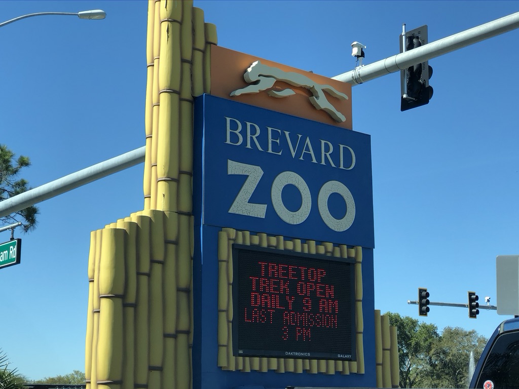 Brevard Zoo sign in Melbourne, Florida.