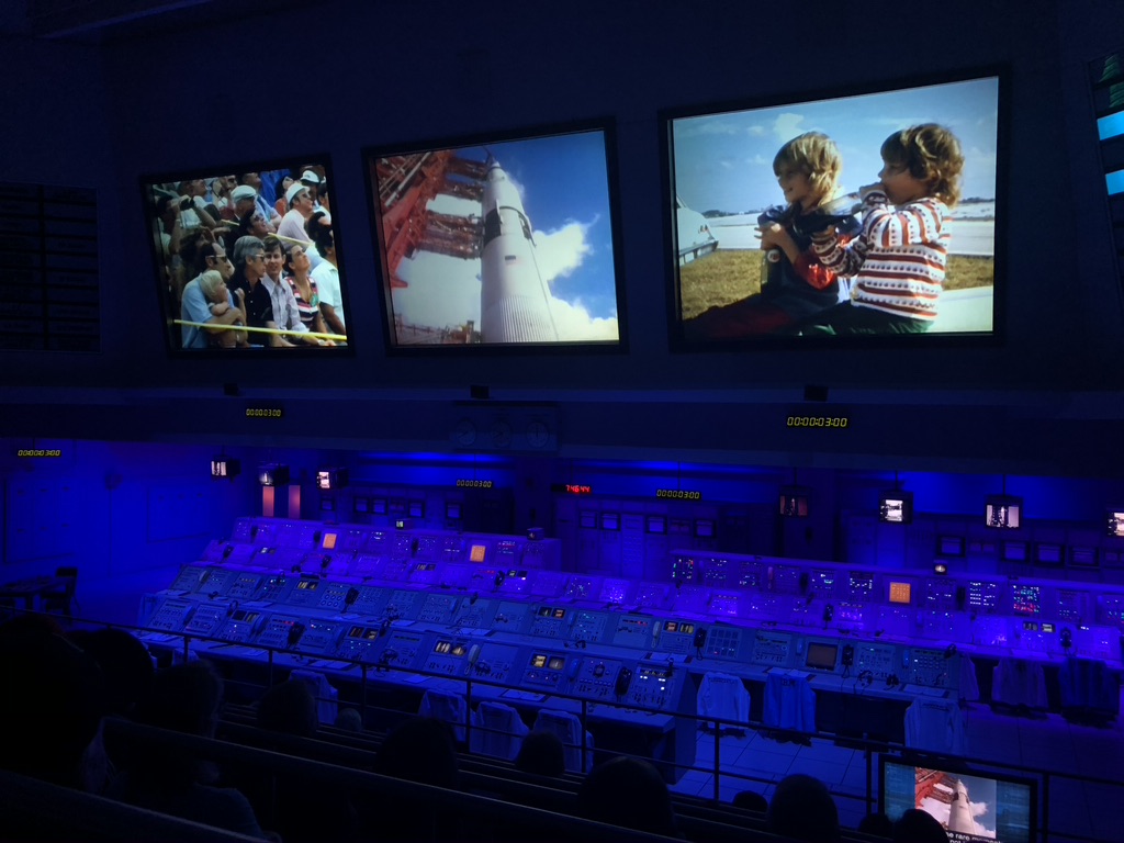 Actual consoles used in the Firing Room during the Apollo launches.