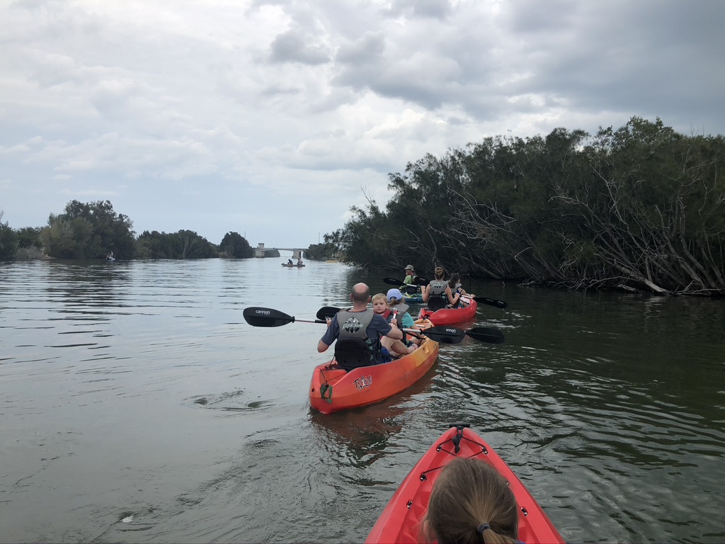 A Florida kayak tour paddling down the Haulover Canal. 