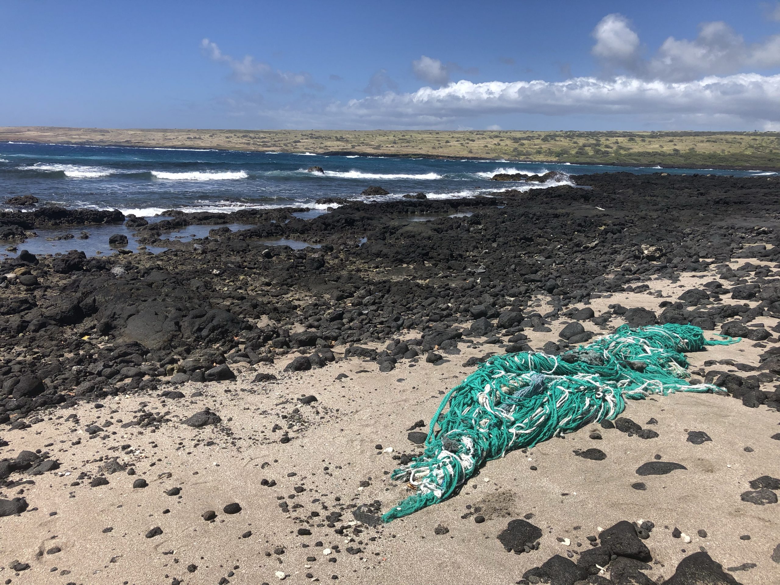 Ghost net washed ashore on the Big Island of Hawaii. 