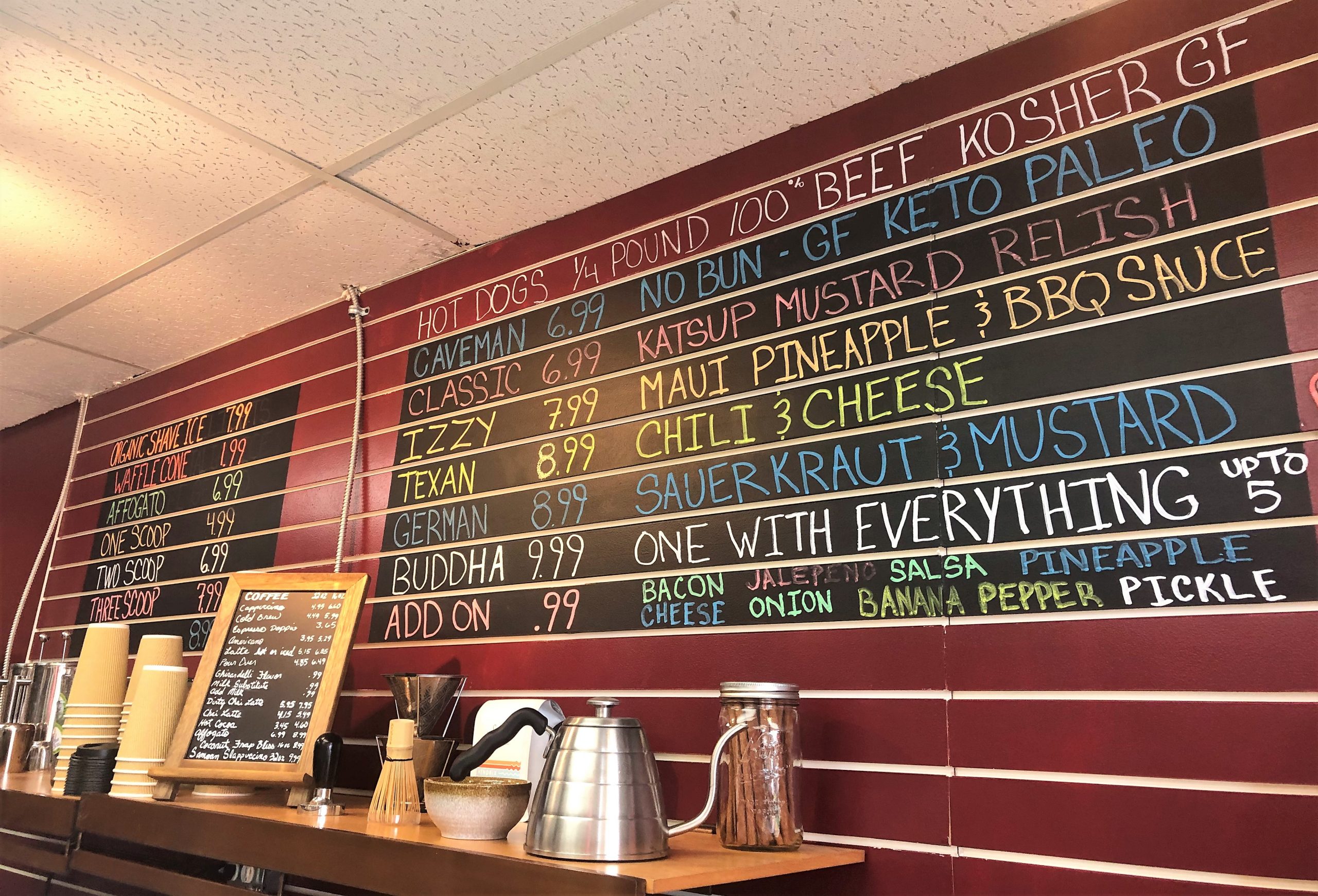 Menu Your Bliss Cafe, Kihei. Organic Shave Ice Maui. Your Bliss Cafe Menu.