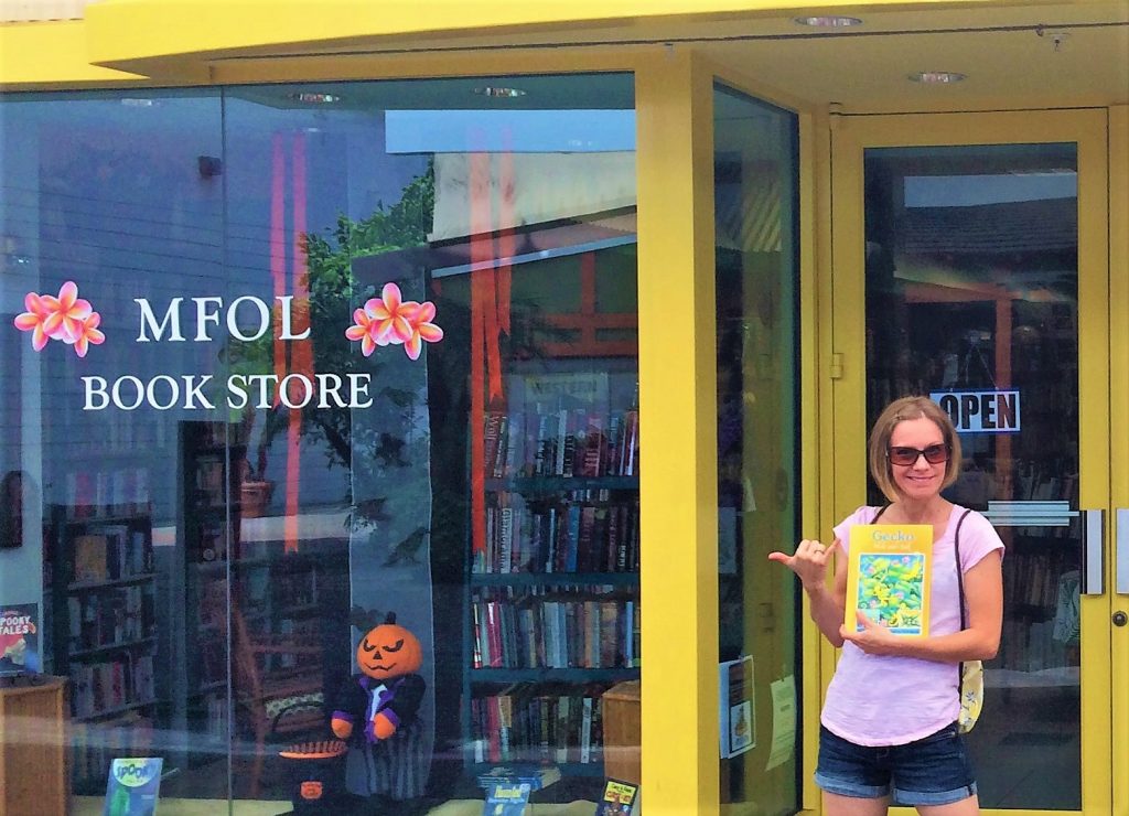 Hawaiian children's books by Gill McBarnet at the Maui Friends of the Library book store