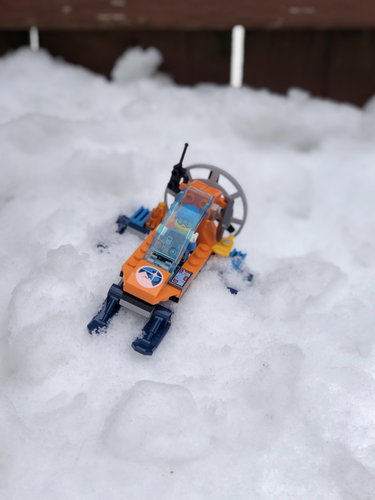 LEGO figure in the snow.