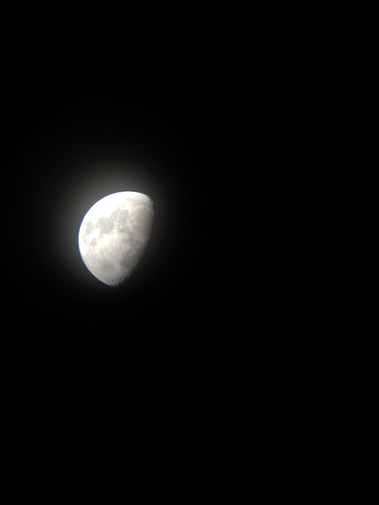 Fun things to do in the snow: Night Sky Viewing - Photo of the moon from a telescope. 