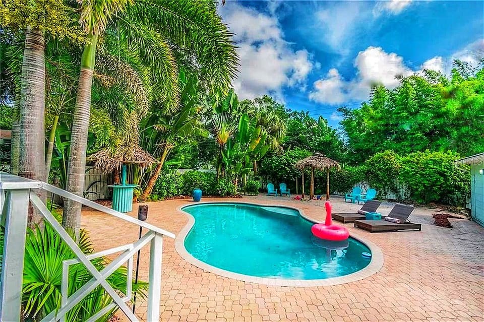 Incredible pool area, one of our choices for Best family Airbnb Florida