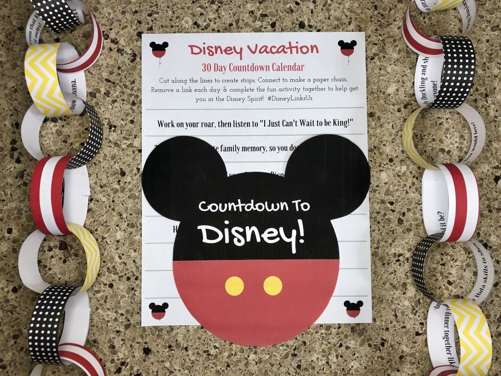 Disney Countdown Calendar free printable