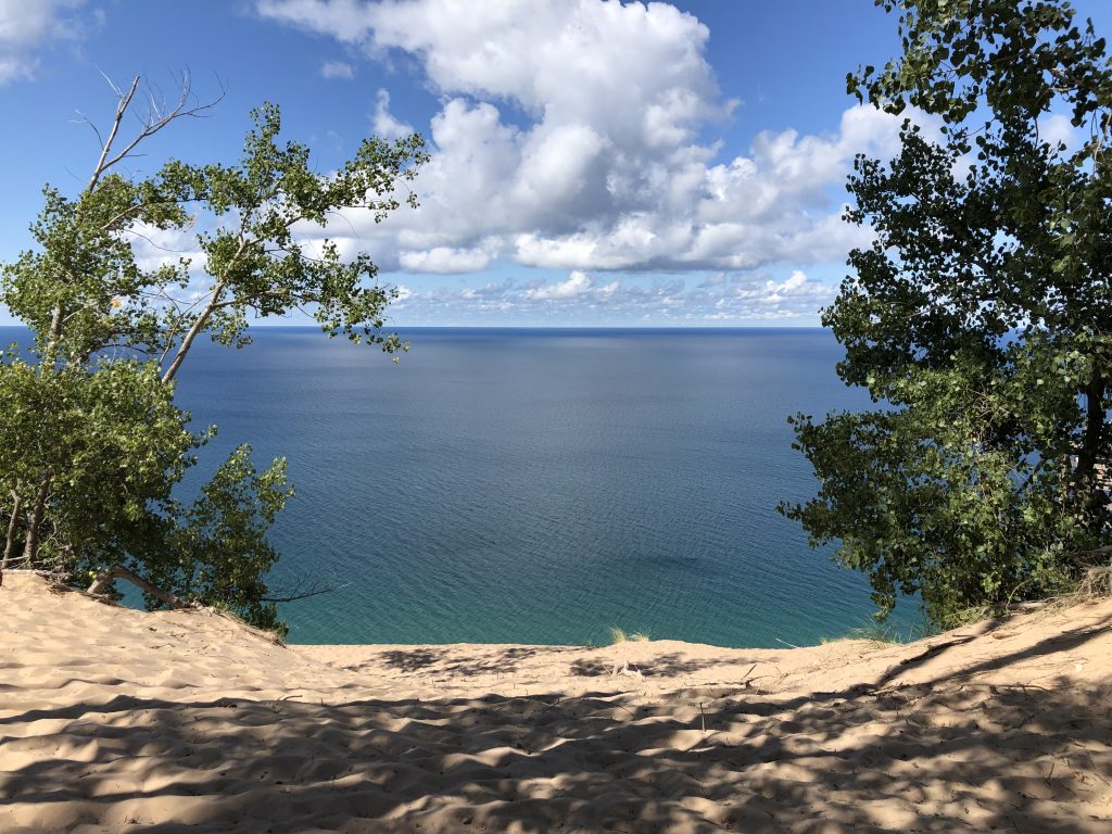 View from stop #9, Lake Michigan Overlook, at the Pierce Stocking Scenic Drive.