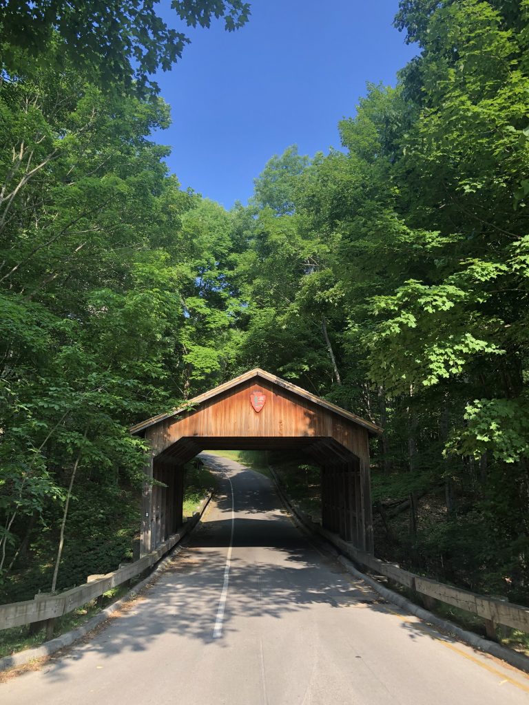 Covered Bridge inside the Pierce Stocking Scenic Drive.