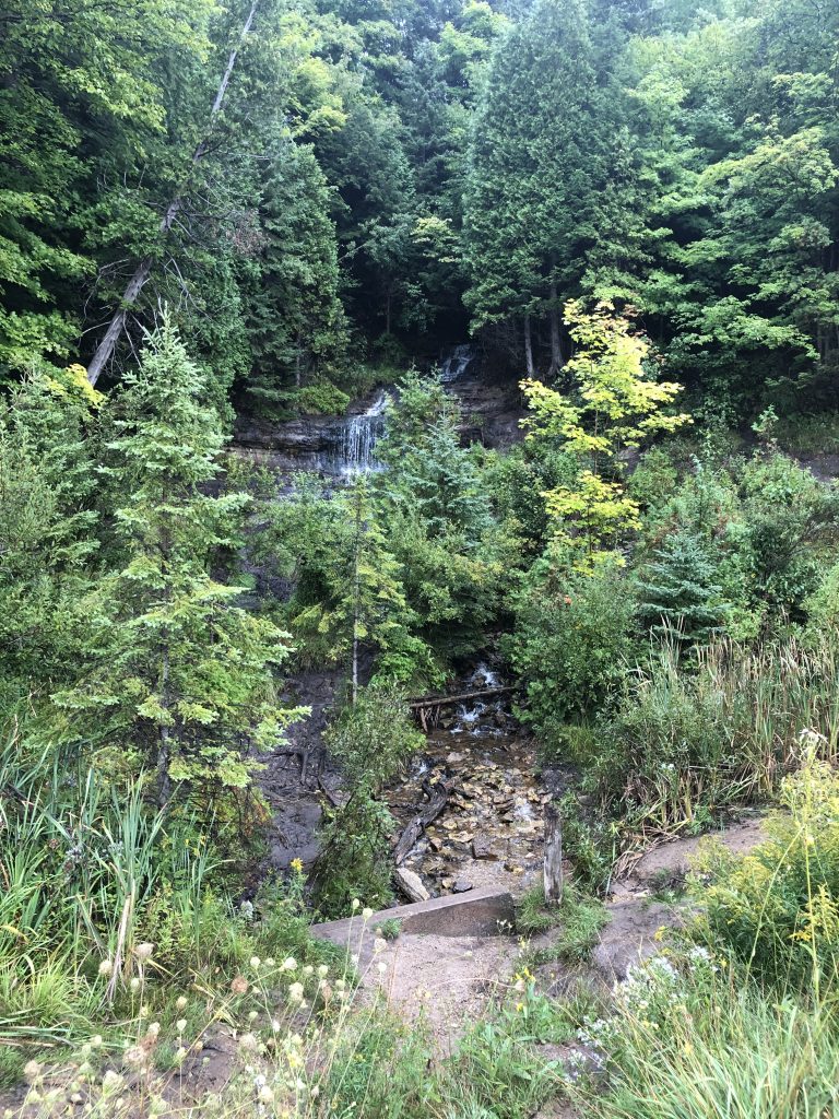 Small waterfall in the distance known as Alger Falls