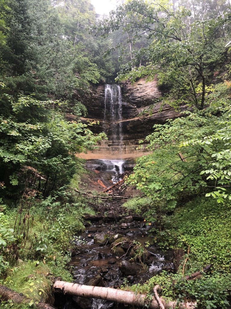 Munising Falls from the lower viewing platform. (Waterfalls near Munising MI)