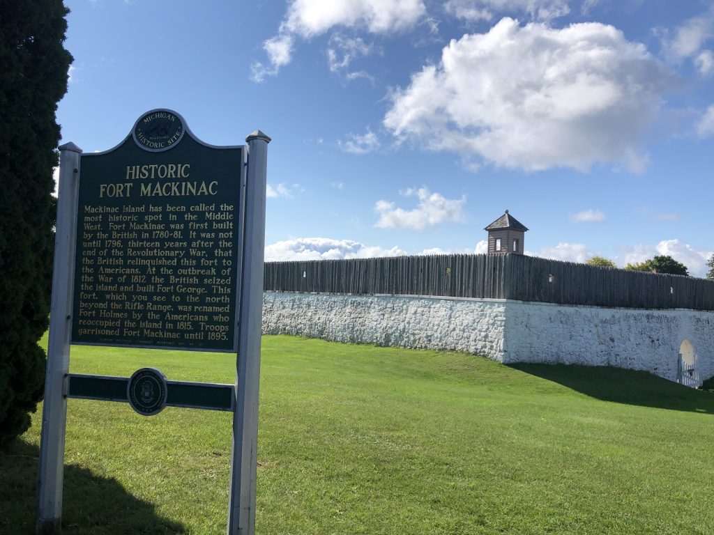 Michigan Historic Site sign at Fort Mackinac