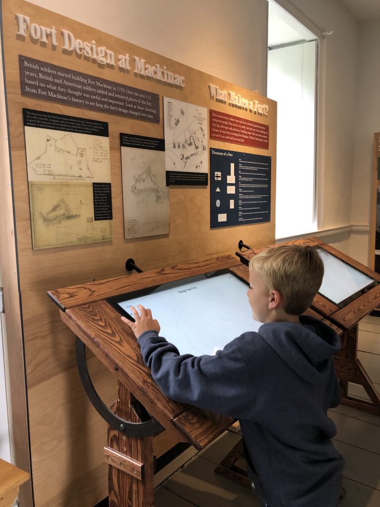 Interactive game inside the Kid's Quarter at Fort Mackinac