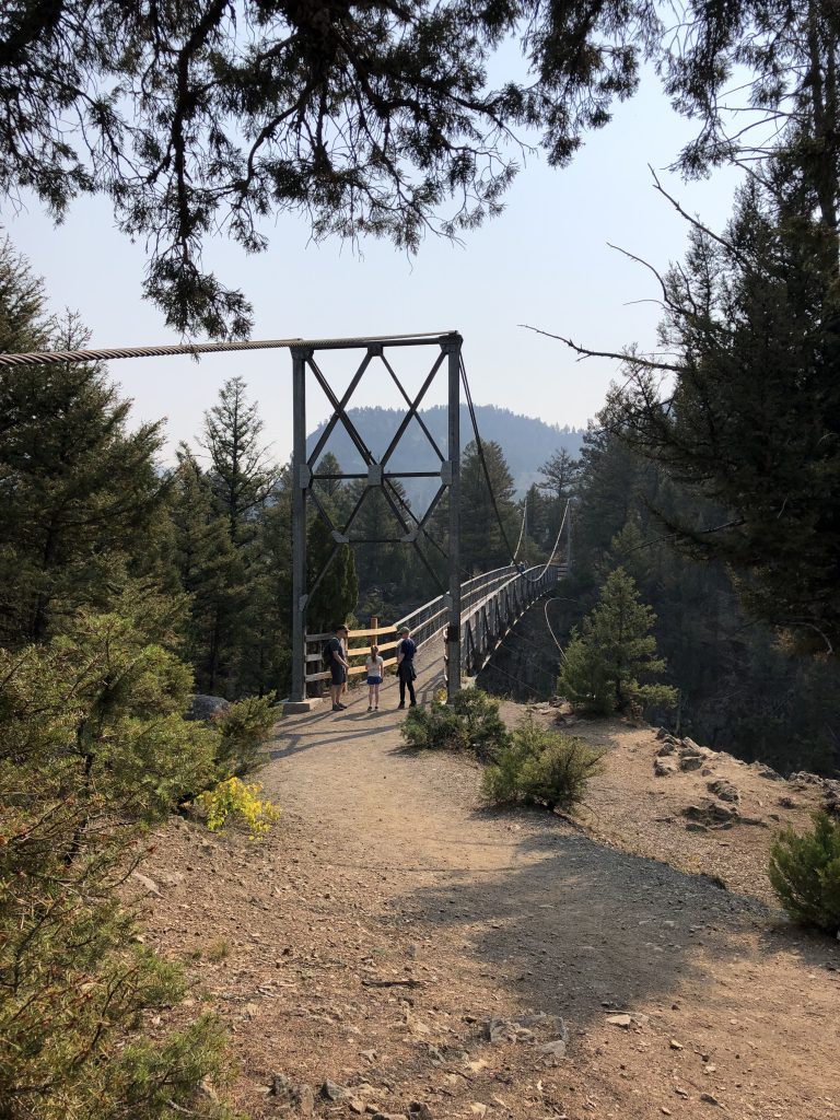 Yellowstone National Park suspension bridge