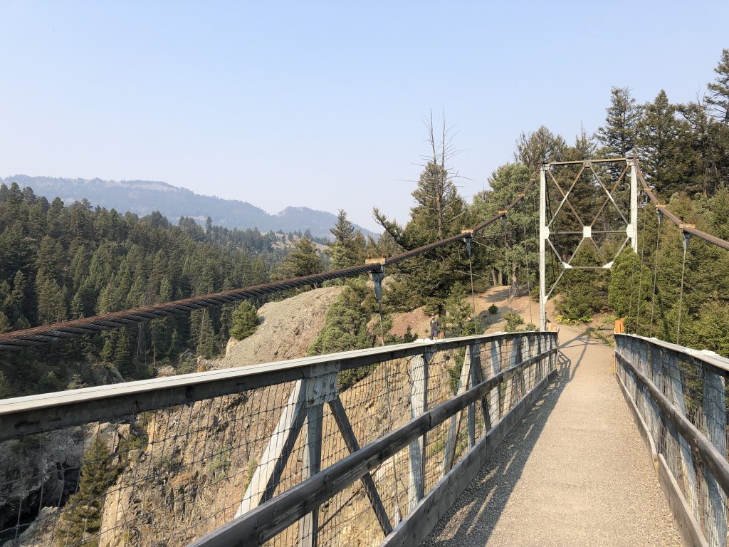 Yellowstone National Park suspension bridge