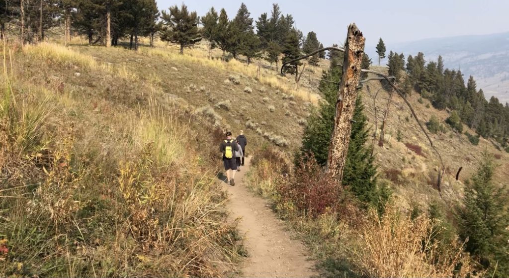 Winding down the mountainside on Hell Roaring Creek Trail 