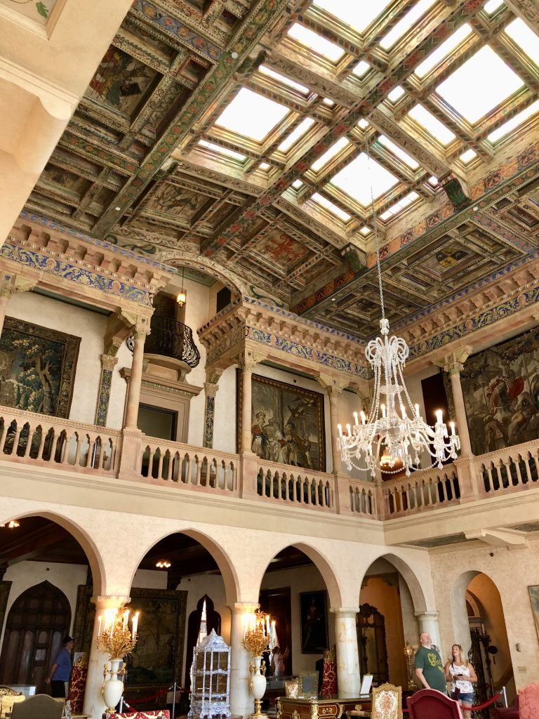 The painted two-story ceiling in John & Mable Ringling's mansion, the Ca'D'Zan. 