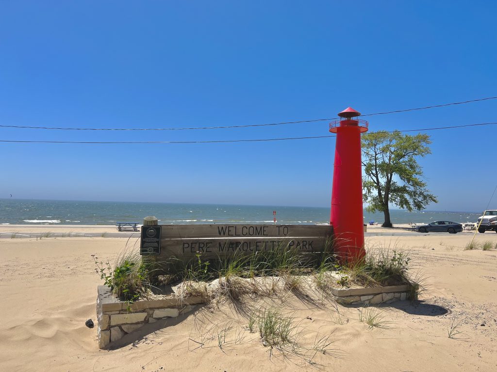 Pere Marquette Park Beach Sign - Muskegon MI