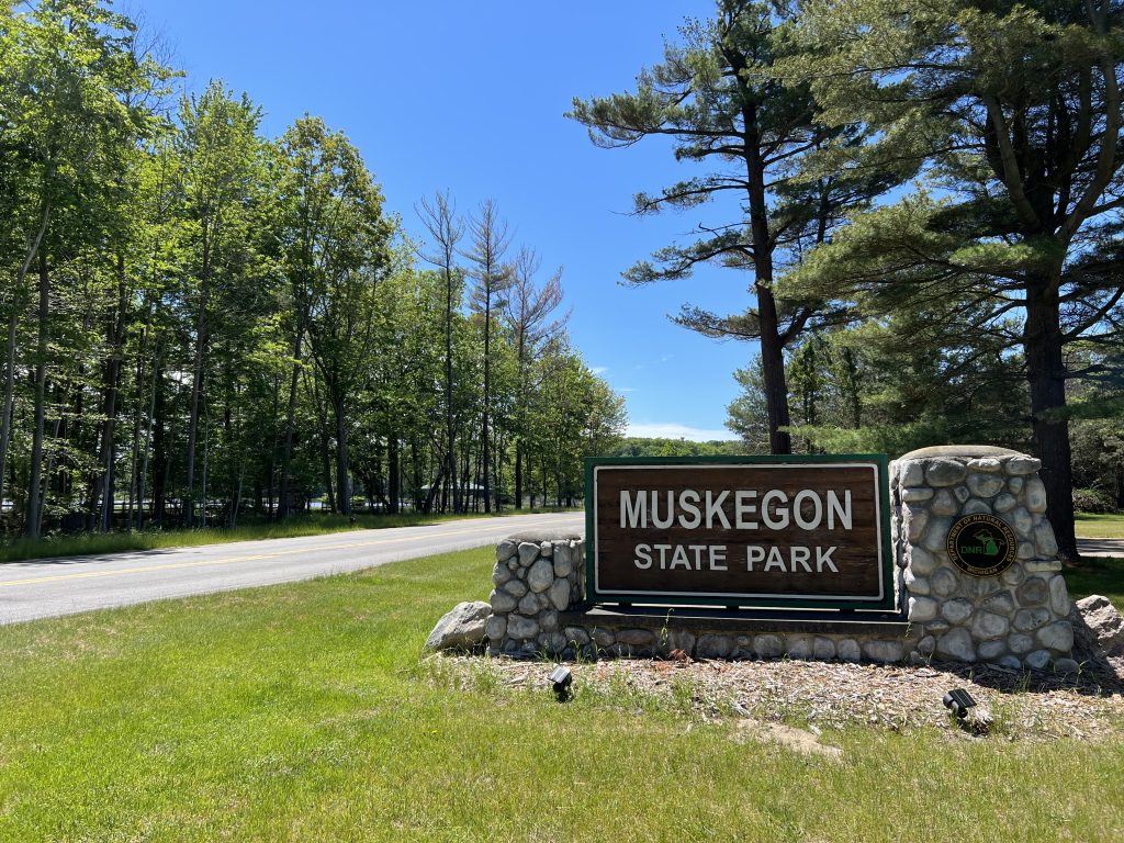 Muskegon State Park entrance sign
