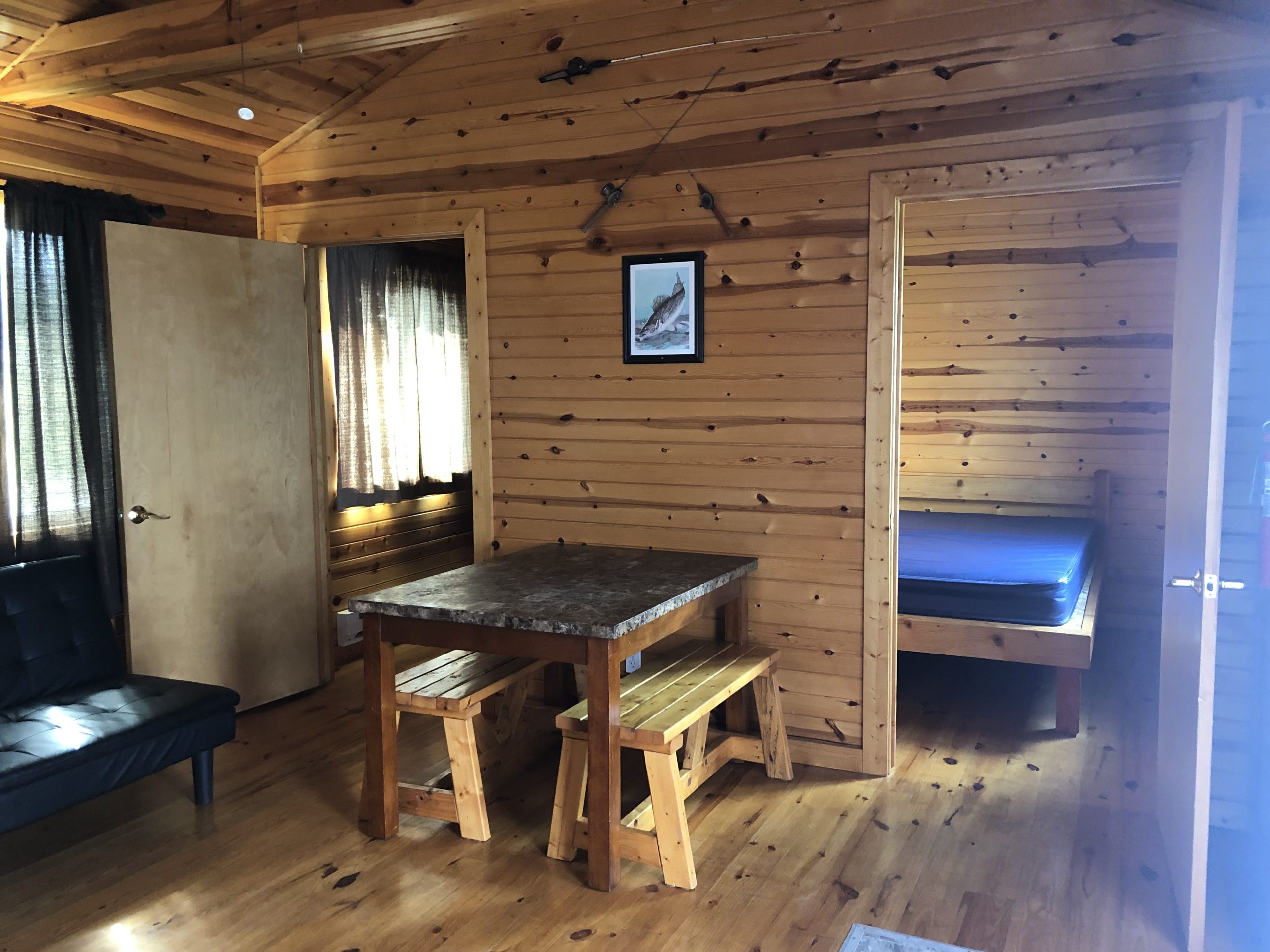 Ionia State Park Cabins - Walleye Dining Area and Entrances to the Bedrooms