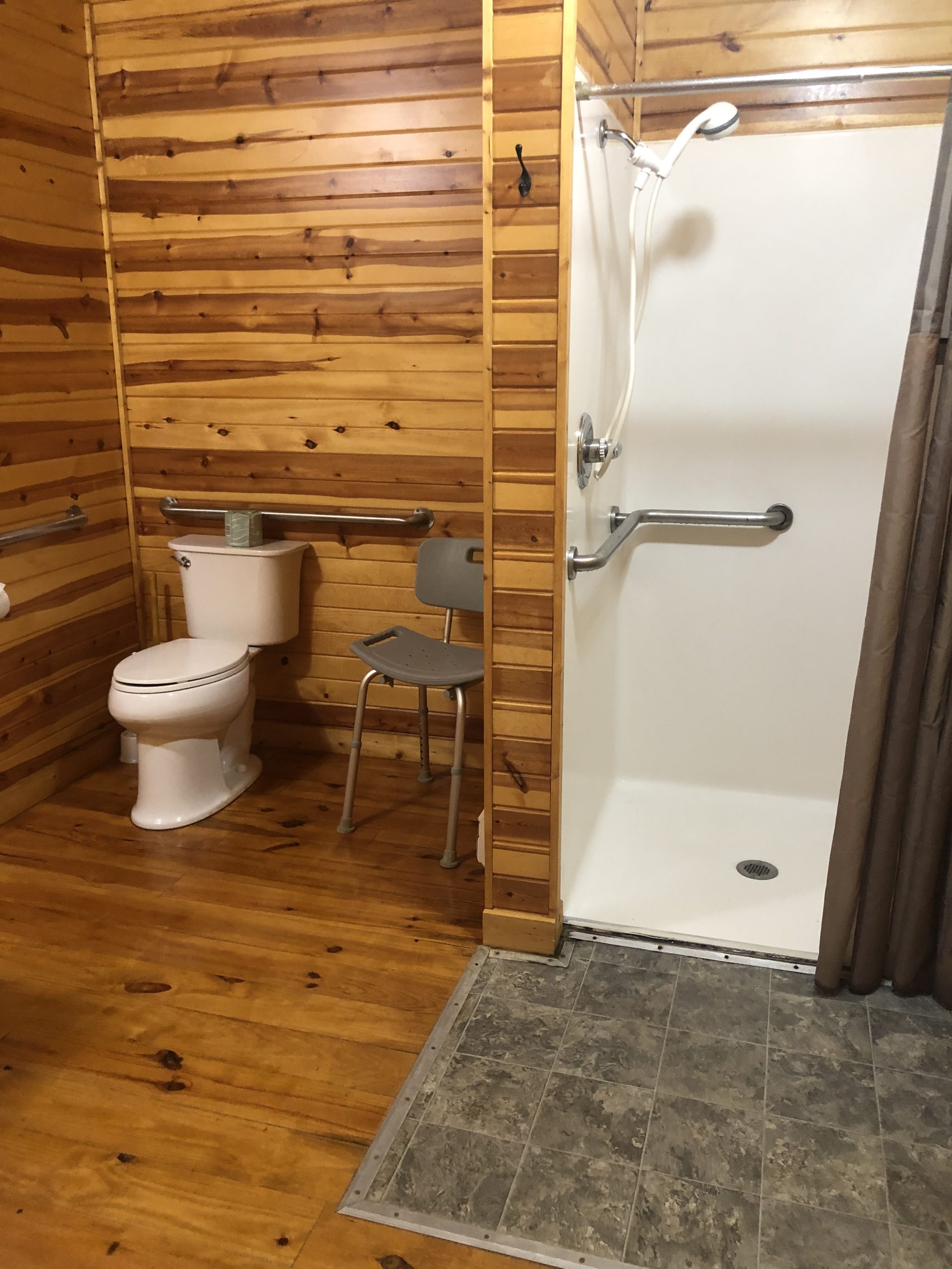 Ionia State Park Cabins - Walleye Large ADA-accessible Bathroom