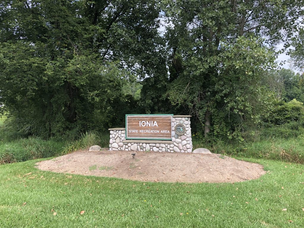 Ionia State Recreation Area Entrance Sign - Michigan State Park
