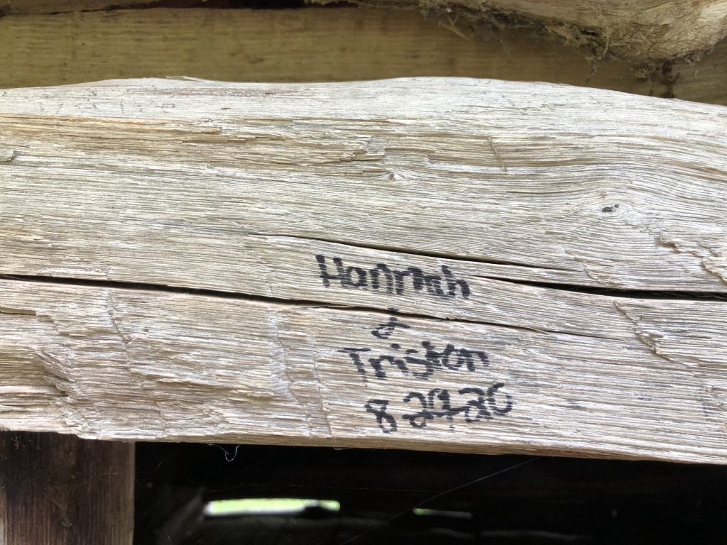 Graffiti on historic building in Cades Cove